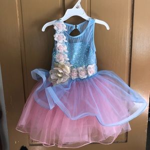 Little girl floral ballet dance costume.